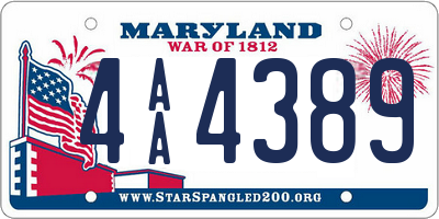 MD license plate 4AA4389