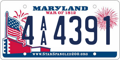 MD license plate 4AA4391