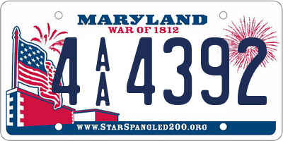 MD license plate 4AA4392