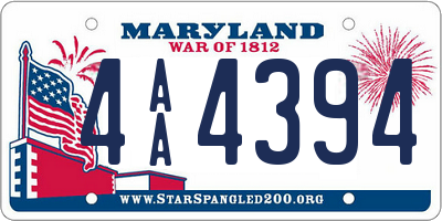 MD license plate 4AA4394