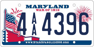 MD license plate 4AA4396