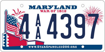 MD license plate 4AA4397