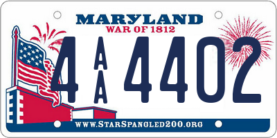 MD license plate 4AA4402