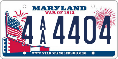 MD license plate 4AA4404