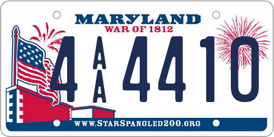 MD license plate 4AA4410