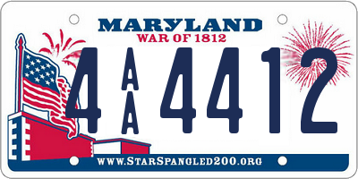 MD license plate 4AA4412