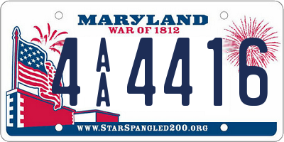 MD license plate 4AA4416