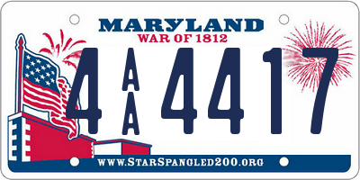 MD license plate 4AA4417