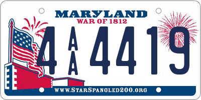 MD license plate 4AA4419