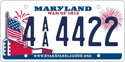 MD license plate 4AA4422