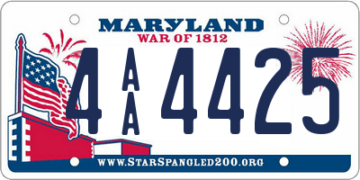 MD license plate 4AA4425