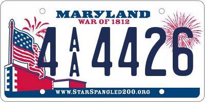 MD license plate 4AA4426