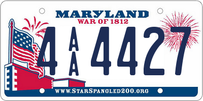 MD license plate 4AA4427