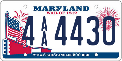 MD license plate 4AA4430