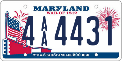 MD license plate 4AA4431