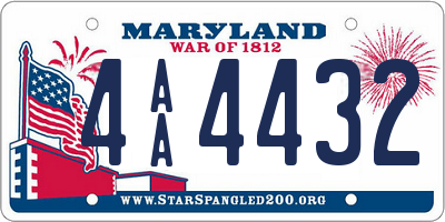 MD license plate 4AA4432