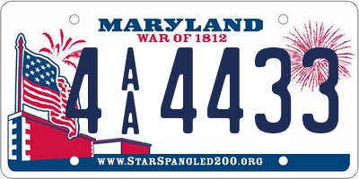 MD license plate 4AA4433