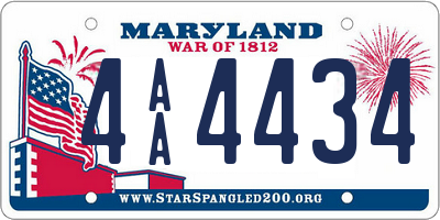 MD license plate 4AA4434