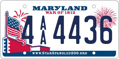 MD license plate 4AA4436