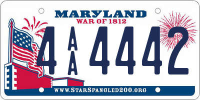 MD license plate 4AA4442