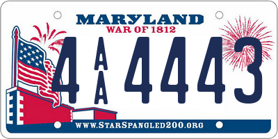 MD license plate 4AA4443