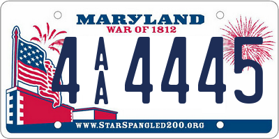 MD license plate 4AA4445