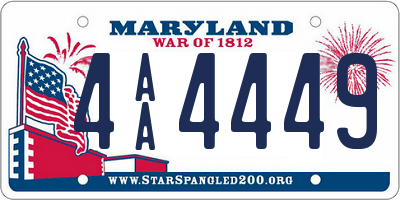 MD license plate 4AA4449