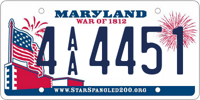 MD license plate 4AA4451