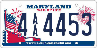 MD license plate 4AA4453