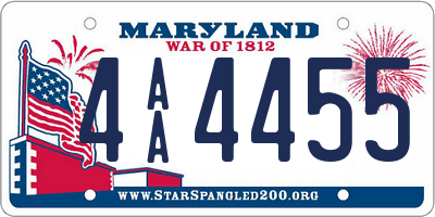 MD license plate 4AA4455