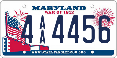 MD license plate 4AA4456