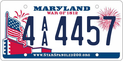 MD license plate 4AA4457