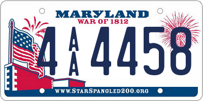 MD license plate 4AA4458