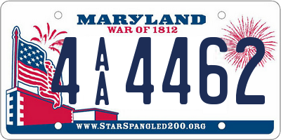 MD license plate 4AA4462