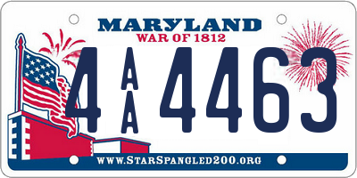 MD license plate 4AA4463