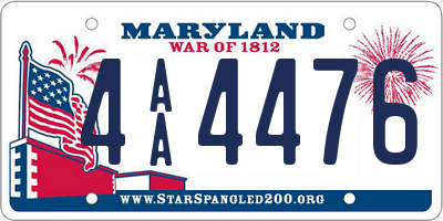 MD license plate 4AA4476