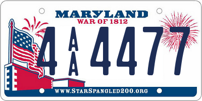 MD license plate 4AA4477