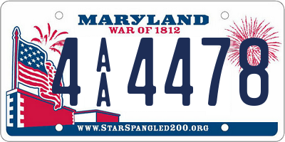 MD license plate 4AA4478