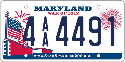 MD license plate 4AA4491