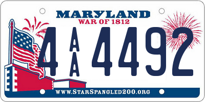 MD license plate 4AA4492