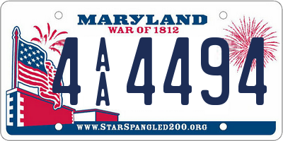 MD license plate 4AA4494