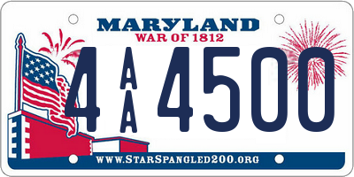 MD license plate 4AA4500