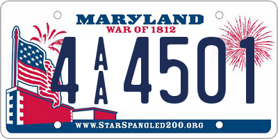 MD license plate 4AA4501