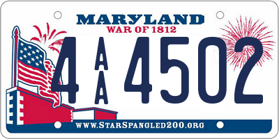 MD license plate 4AA4502