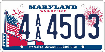 MD license plate 4AA4503