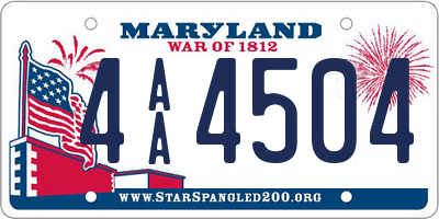 MD license plate 4AA4504