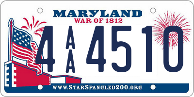 MD license plate 4AA4510