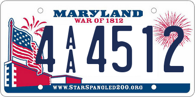 MD license plate 4AA4512