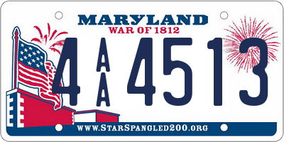 MD license plate 4AA4513