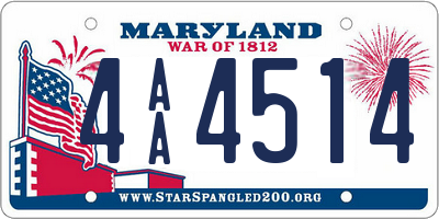 MD license plate 4AA4514